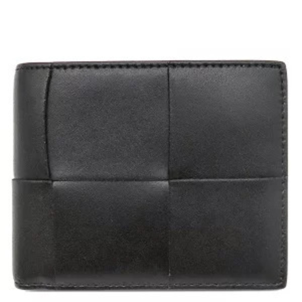 Bottega Veneta bifold wallet coin purse calfskin black green compact